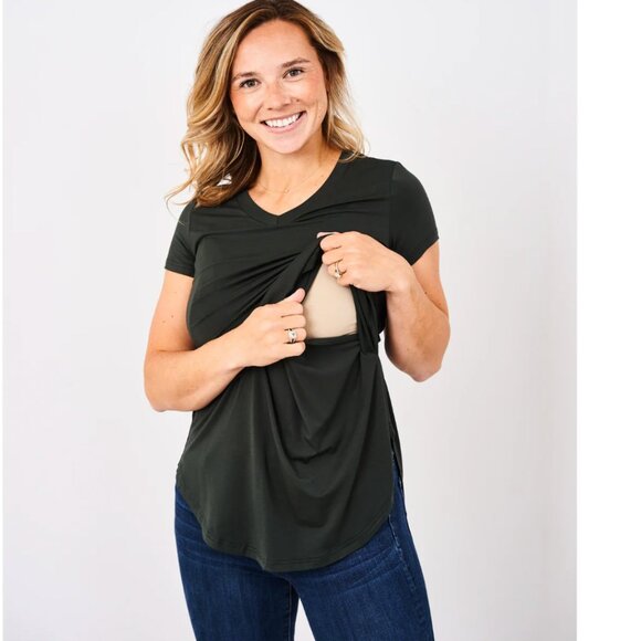 Latched Mama V-Neck Nursing Tee 2.0 (Maternity or Nursing Friendly) - Picture 3 of 3